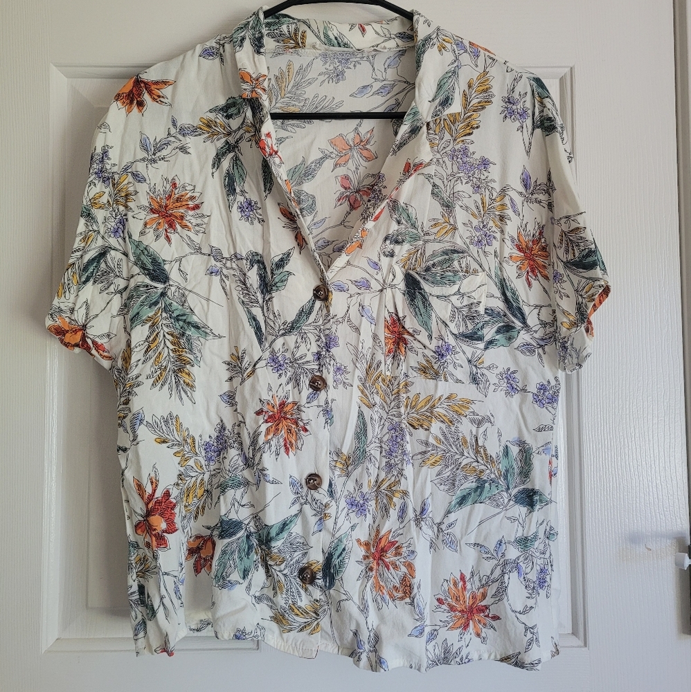 Floral Casual Button Down Short sleeve